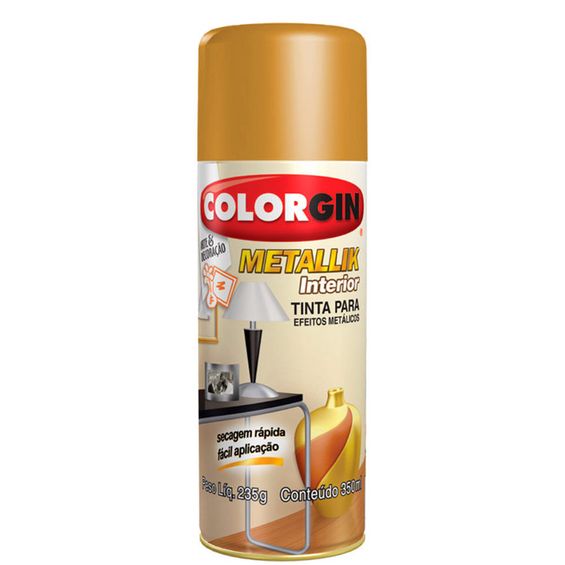 Tinta Spray Colorgin Metallik 350ml OURO - 052