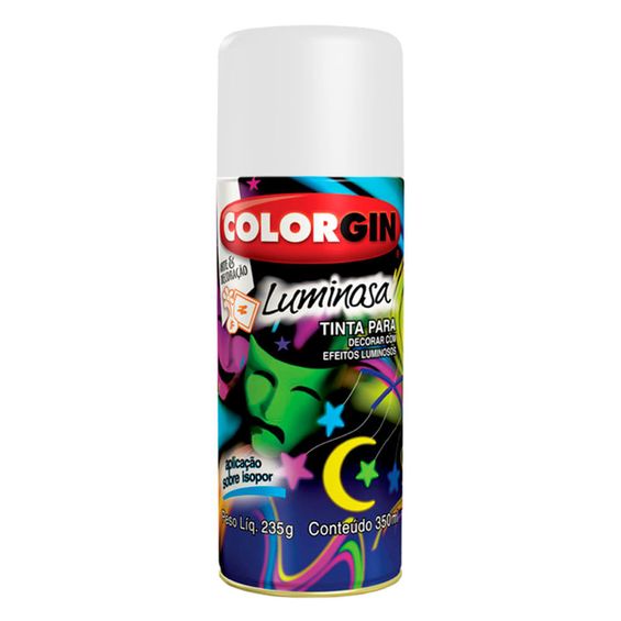 Tinta Spray Luminosa Colorgin 350ml FUNDO BRANCO - 484
