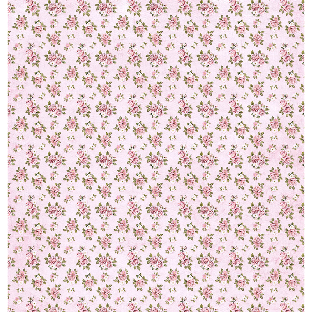 Papel Scrapbook Litoarte SD-1023 Rosas 30,5 cm x 30,5 cm Ref. 50000