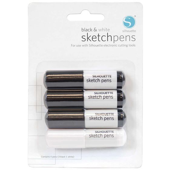 Sketch Pens Silhouette Black & White 04 Unidades - SILH-PEN-BLK