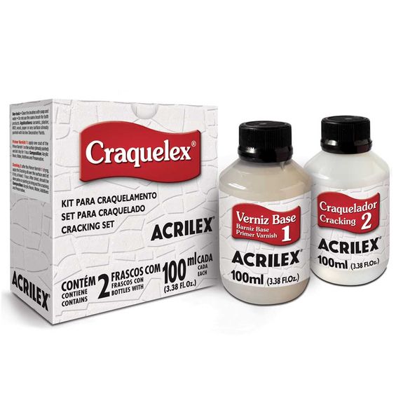 Kit Para Craquelamento Acrilex Craquelex Incolor 100 ml - 17620