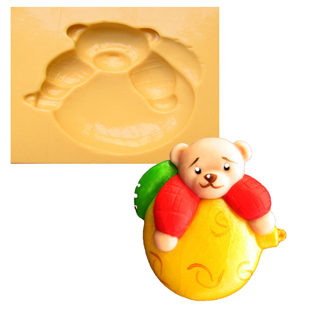 Molde de Silicone para Biscuit Casa da Arte - Modelo: Bola de Natal com  Urso 73 - CasaDaArte