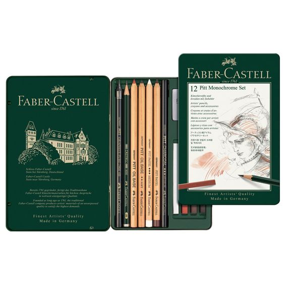 Lápis Pitt Monocromático Faber Castell 12 Unidades