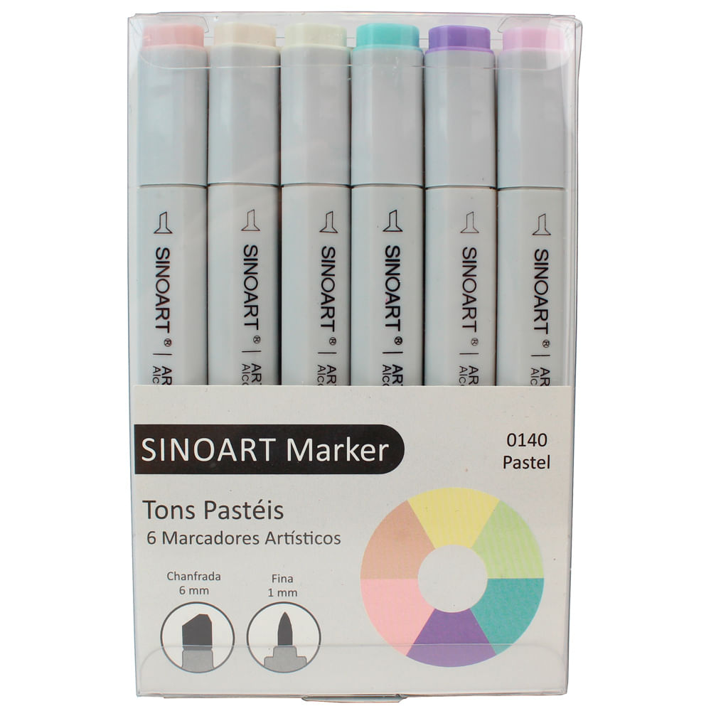 Tofficu 18 peças de canetas coloridas fofas para adultos projeto estético  colorido ponta pastel desenho rápido cinzel pegando canetas marcadoras