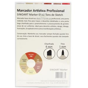 Marcador-Artistico-Profissional-Marker-Sinoart-–-0140---06-Cores-–-Tons-Sketch-2