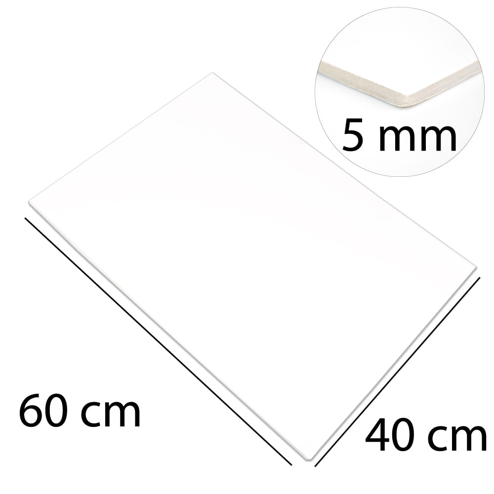 Placa Foam Board Branco A2 Tamanho 60 x 40 cm 17097 Shopping do