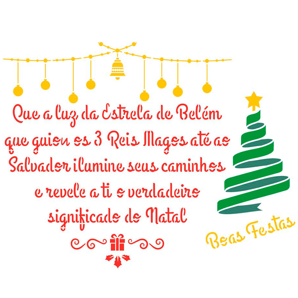 Stencil de Acetato para Pintura de Natal OPA Simples 20 x 25 cm - 2558  Poema Mensagem Natalina - CasaDaArte