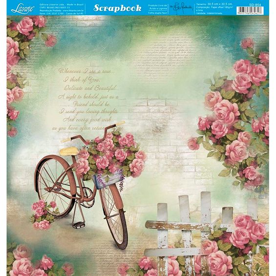 Toga Carta Scrapbooking, Rosa E Verde, 30,5 x 30,5 cm 