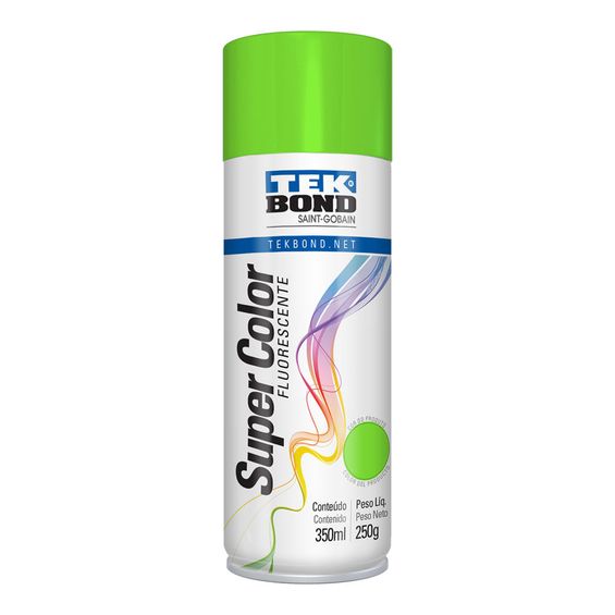 Tinta Spray Tek Bond Super Color Fluorescente 350ml VERDE