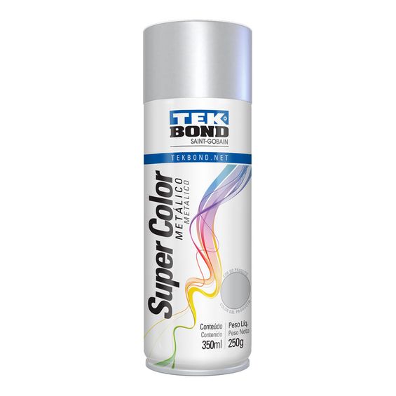 Tinta Spray Tek Bond Super Color Metálico 350ml PRATA
