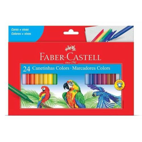 Canetinhas-Hidrograficas-Colors-Faber-Castell-com-24-Cores---Marcadores-Colors-15.0124CZF