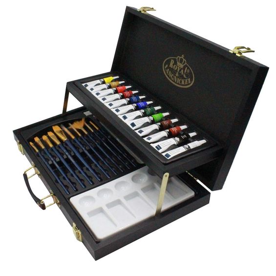 Maleta Luxo para Pintura Acrílica Royal e Langnickel Black Series 28 peças - RSET-ART4204