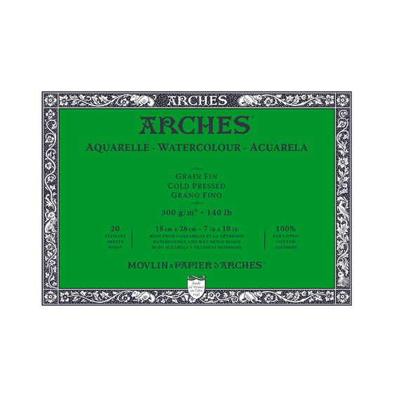 Bloco-para-Aquarela-Arches-Grano-Fino-Branco-Natural-18x26-cm-20-Folhas-300g