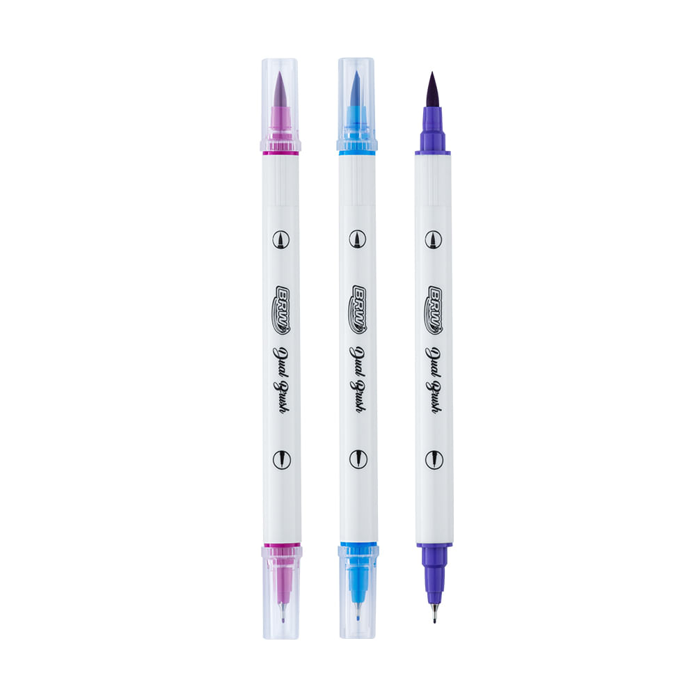 Marcador Artístico BRW Evoke Dual Brush Pen com 12 Unidades 0,4mm