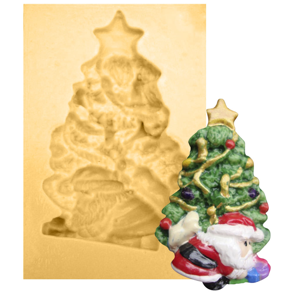 Molde de Silicone para Biscuit - N002 Árvore de Natal com Estrela -  CasaDaArte