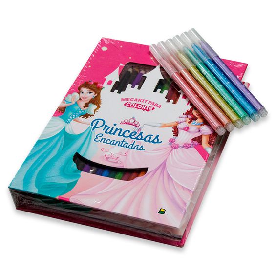 Kit 3 Revistas PINTE e BRINQUE PRINCESAS DISNEY com 3 caixinmhas de Lápis  de Cor 6 Cores ou seja 18 lápis de cor Passatempo, Jogos, Atividades,  Pintar