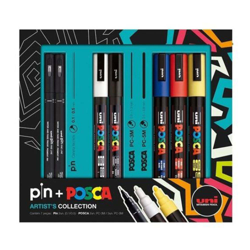 Estojo-Posca-Uniball-Artists-Collection-Nibs-7-Pecas-591301