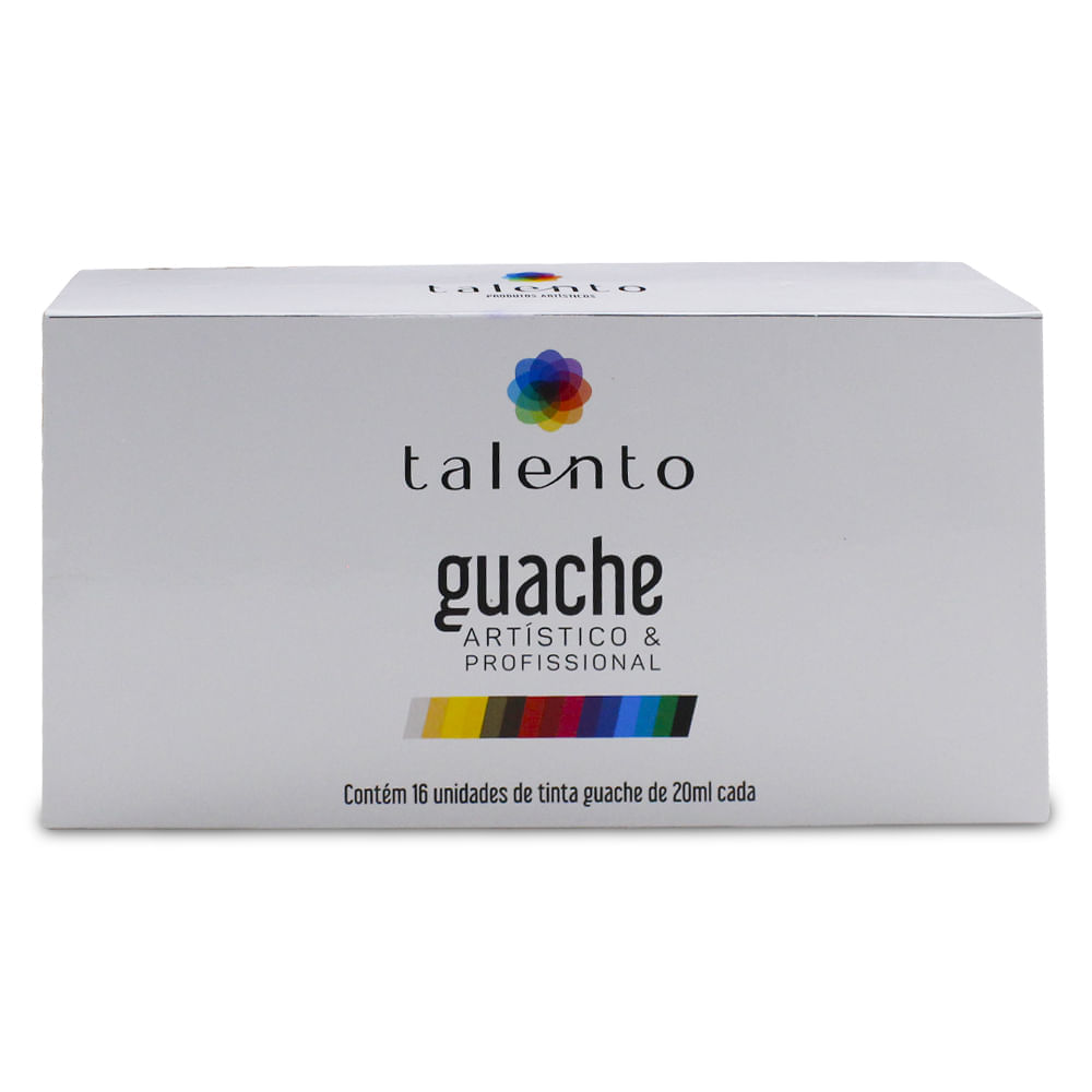 Kit de Tintas Guache Artístico e Profissional Talento com 16 Unidades de 20  ml cada - CasaDaArte