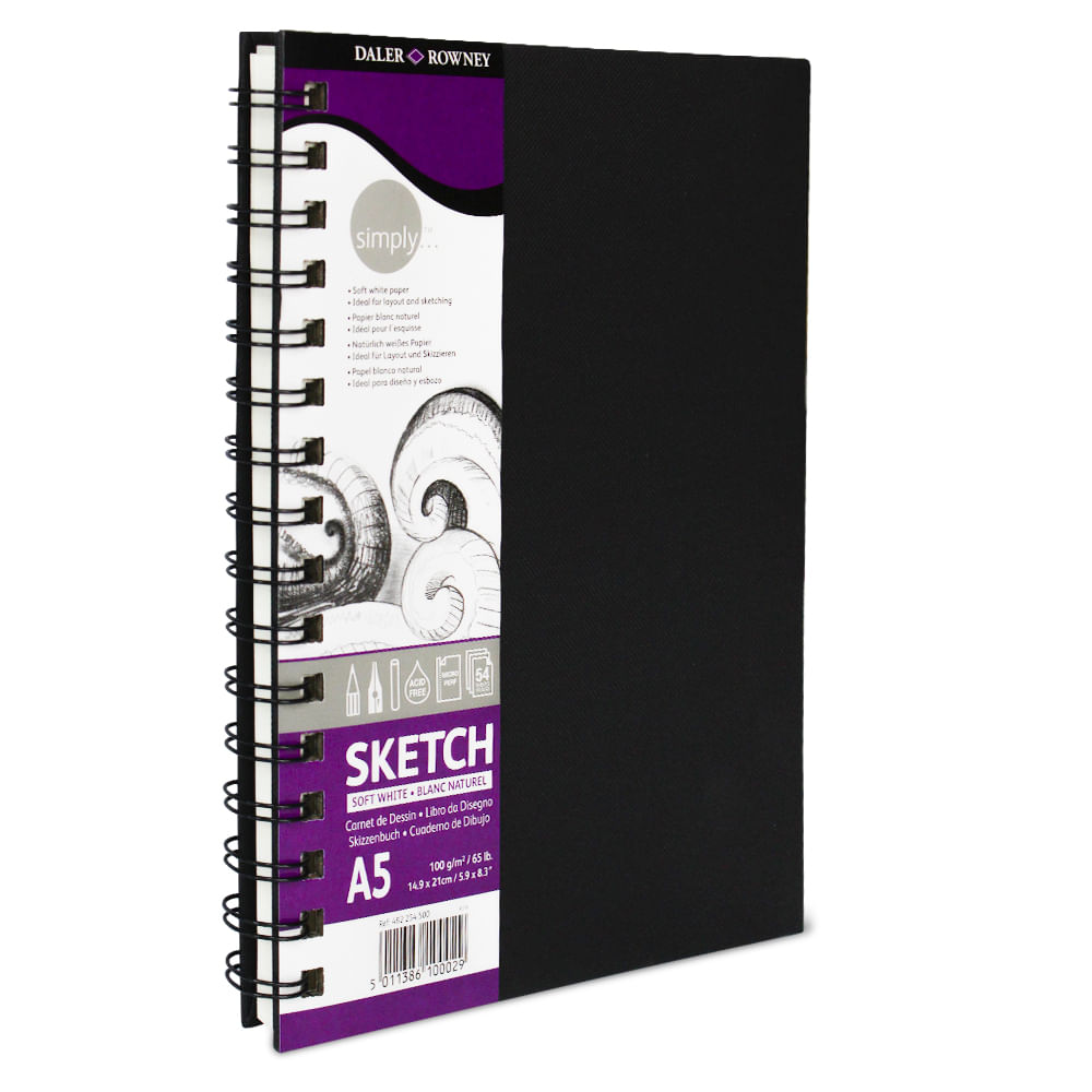 Cuaderno de Dibujo A5, Pack de 2 Sketchbook A5 en Espiral, 60