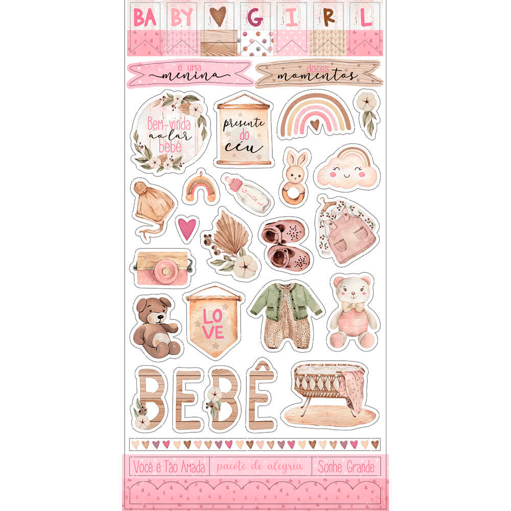 cartela-de-apliques-em-papel-recortado-die-cuts-scrapbook-Litoarte-151-295-cm-LDC-030-Boho-baby-girl