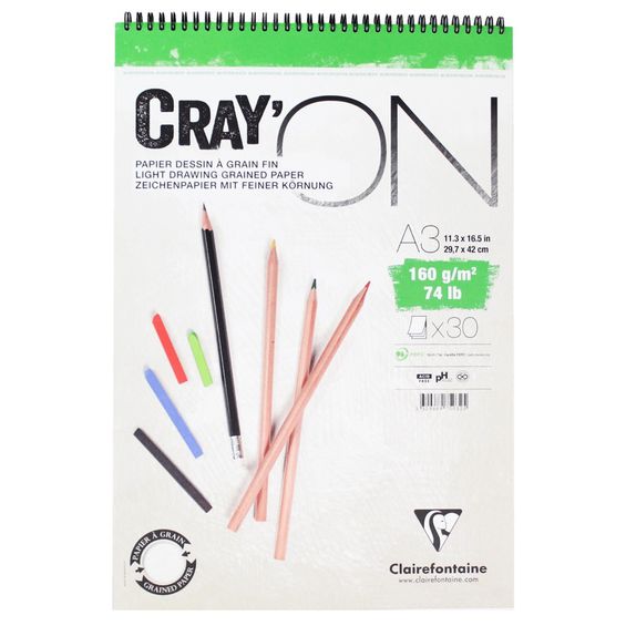 Bloco Crayon 30 Folhas A3 160gr com Espiral 29,7 X 42cm - 975032c