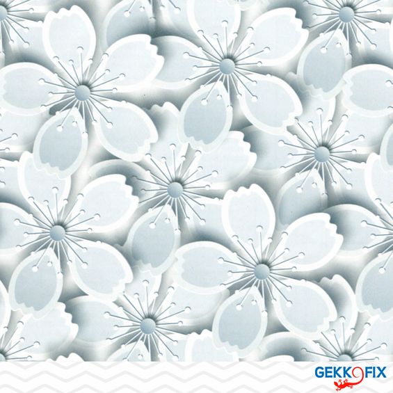 Plástico Adesivo Gekkofix White Flowers 45 Cm X 2 M - 14129