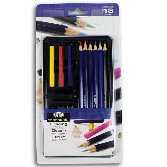 kit Lápis e Mina Grafite Coloridos 13 peças Royal & Langnickel - RSET-ART2504