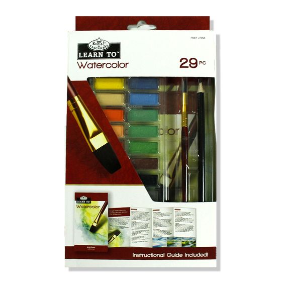 Estojo de Tinta Aquarela em Pastilha Royal & Langnickel Learn To Watercolor 29 Unidades - RSET-LT258