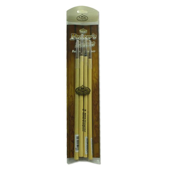 Pincel Redondo Bamboo Royal & Langnickel Potter´s Select Brown 4 Peças - Lbam-1