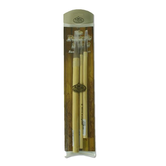 Pincel Redondo Bamboo Royal & Langnickel Potter´s Select Brown 3 Peças - Lbam-3