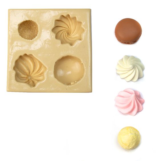 Molde de Silicone para Biscuit Casa da Arte - Modelo: Suspiros e Macarons 1446