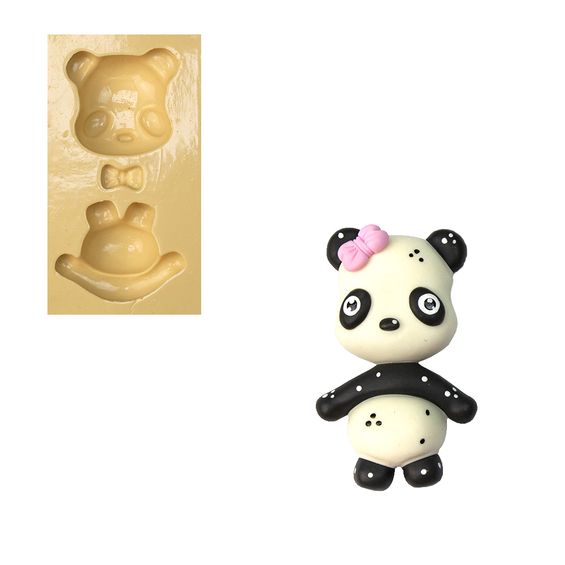Molde de Silicone para Biscuit Casa da Arte - Modelo: Urso Panda 1458