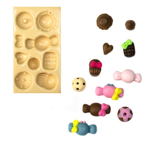Molde de Silicone para Biscuit Casa da Arte - Modelo: Kit Delicias 1417