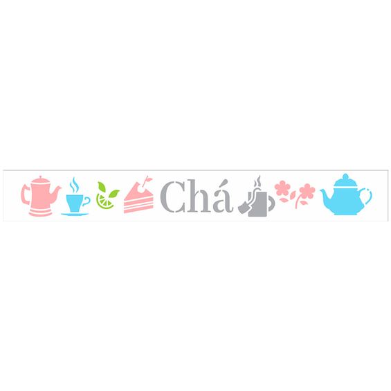 Stencil de Acetato para Pintura OPA Simples 04 X 30 Cm - 3342 Culinária Chá