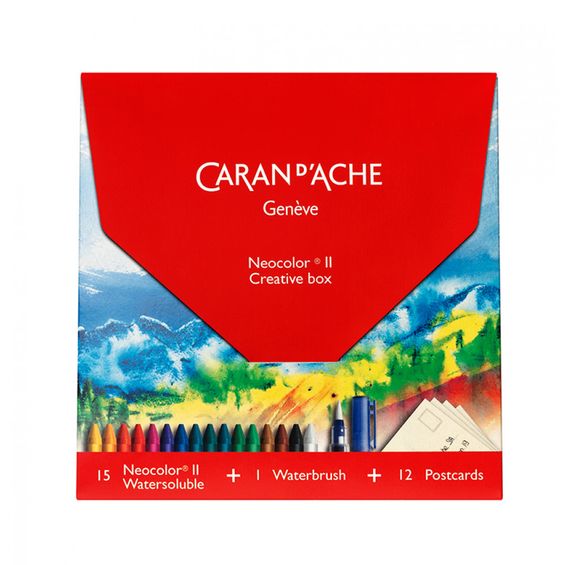 Giz Pastel Aquarelável Caran d'Ache Neocolor II Creative Box com 15 Cores - 7500.515