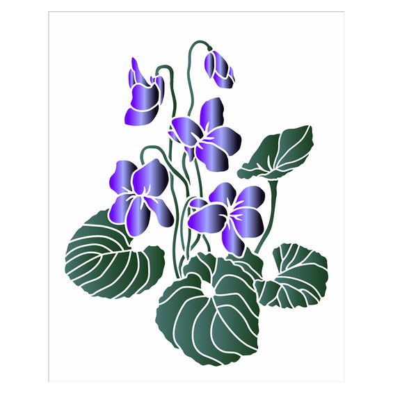 Stencil de Acetato Opa - 3391 Flor Violeta 20 X 25cm