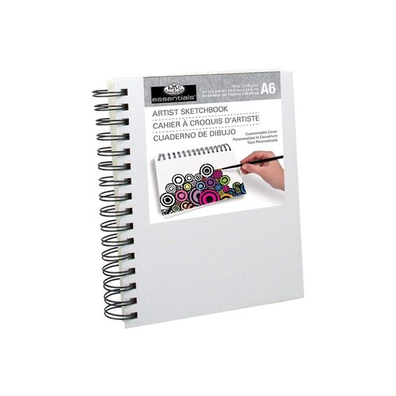 Sketchbook Royal & Langnickel A6 Capa Customizável 80 Folhas