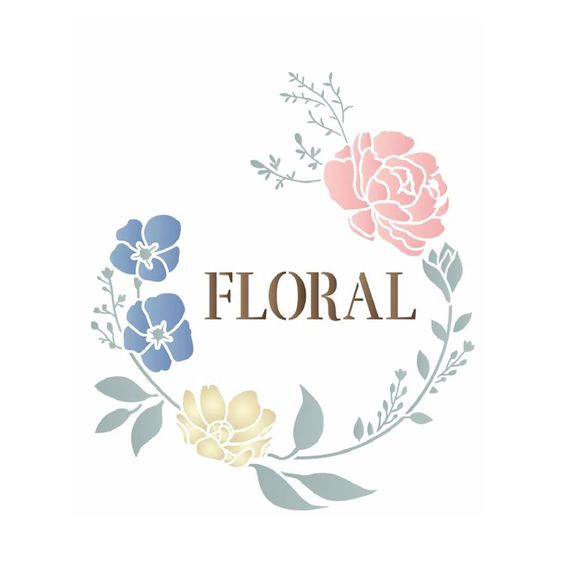 Stencil de Acetato OPA - 3444 Palavras Floral e Flores 20 X 25cm