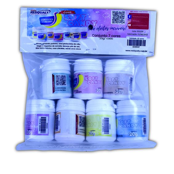 Kit Corante para Resina Alpha Resiqualy Soft Candy 7 Cores 20g - 09597