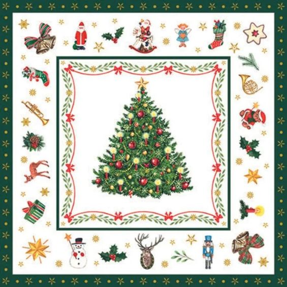 Guardanapo Decoupage Ambiente com 2 Unidades Christmas Evergreen White - 33314515