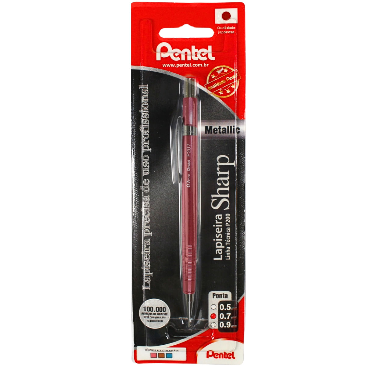 1-179732-lapiseira-sharp-P200-07mm-rosa-metal-Pentel