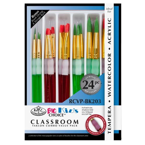 Kit-Pinceis-para-Criancas-com-Borracha-Ante-Deslizante-24-Pecas-Brush-Sets-Classroom-Value-Packs-Acrylic-Royal-e-Langnickel---RCVP-BK203-1