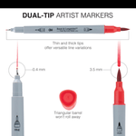 Marcadores-de-Ponta-Dupla-Coloridos-com-36-unidades-Royal---Langnickel---Dual-Tip-Waterbased-Artist-Markers-Brush-Tip-and-Fineliner-MARK-2203-5