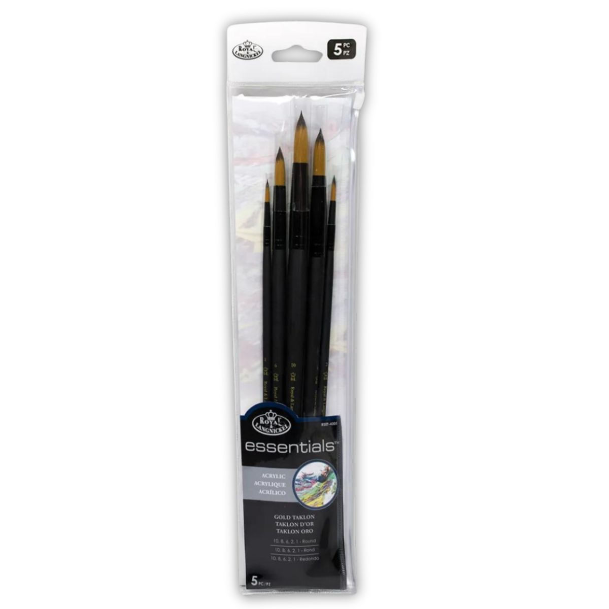 1-186845-Kit-Pinceis-com-5-Pecas-Long-Handle-Essentials-Brush-Sets-Acrylic-RoyaleLangnickel-RSET-4305