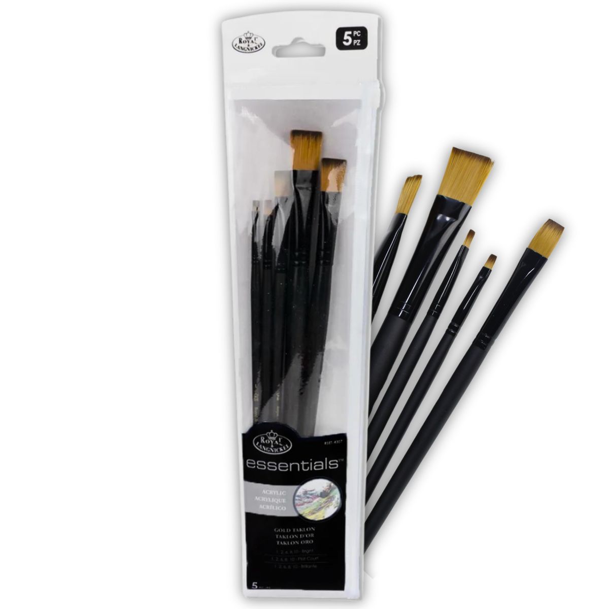 1-186847-Kit-Pinceis-com-5Pecas-LongHandle-Essentials-Brush-Sets-Acrylic-RoyaleLangnickel-RSET-4307